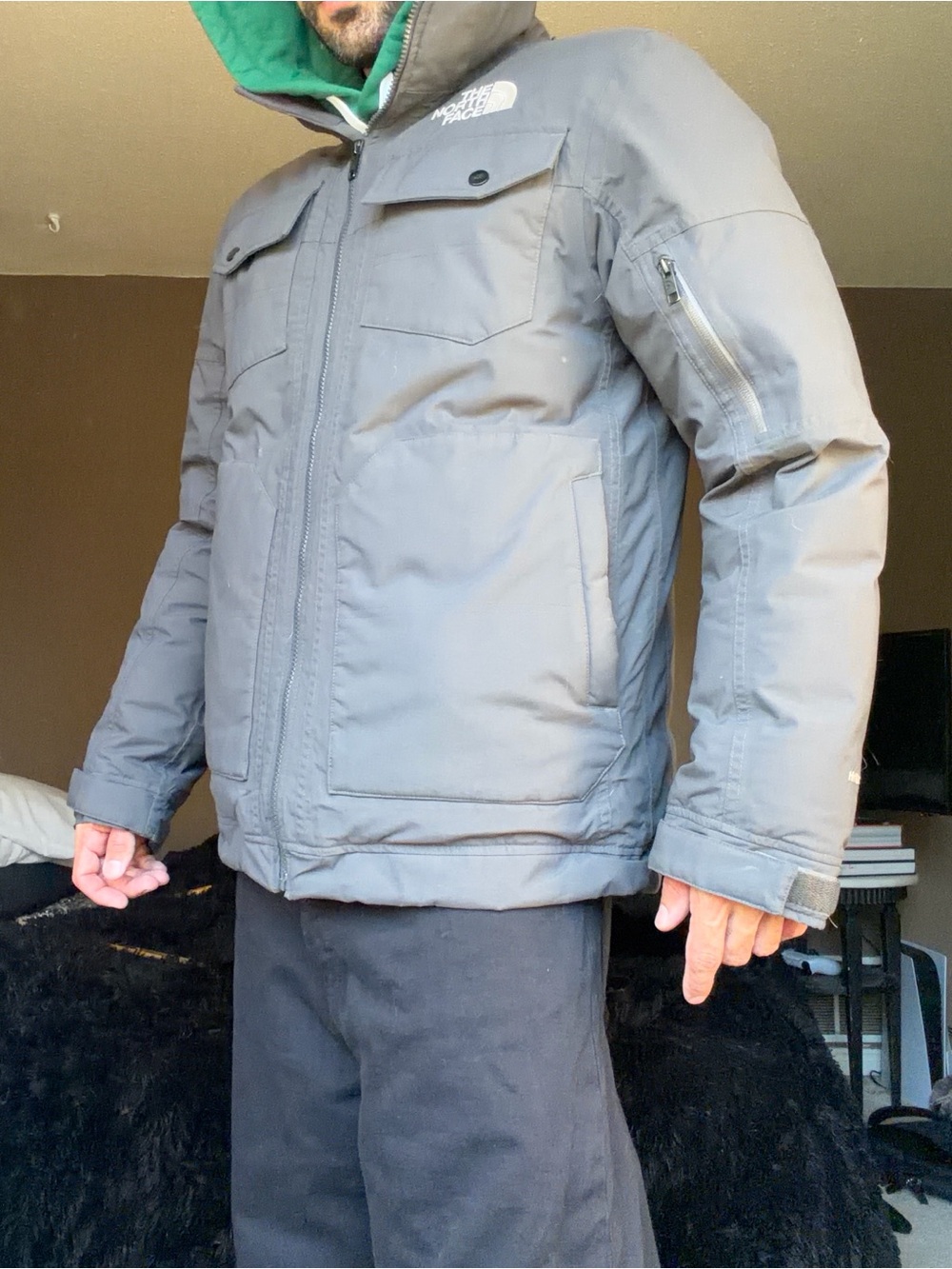 The North Face Men's Grey Winter Jacket Medium